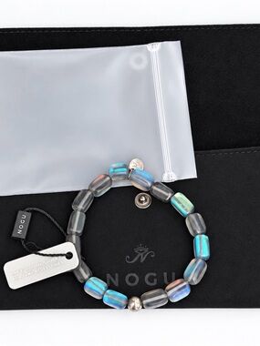 NWT Grey | .925 Sterling Silver Mermaid Glass Pebble Bracelet